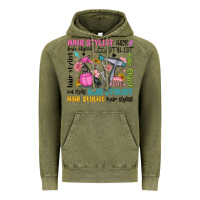 Vintage Olive hair stylist typography Vintage Hoodie - MaliasSmallBusiness