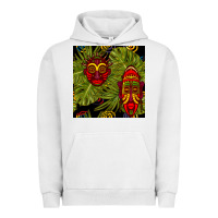 Pigment Lunar Rock african masks and monstera leaf seamless pattern Urban Hoodie - BundleAndBundleShop