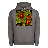 Pigment Tornado african masks and monstera leaf seamless pattern Urban Hoodie - BundleAndBundleShop