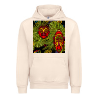 Sandshell african masks and monstera leaf seamless pattern Urban Hoodie - BundleAndBundleShop