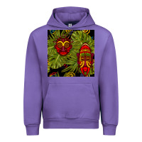 Tulip african masks and monstera leaf seamless pattern Urban Hoodie - BundleAndBundleShop