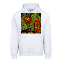 White african masks and monstera leaf seamless pattern Urban Hoodie - BundleAndBundleShop
