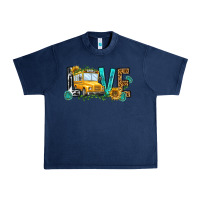 Navy school bus love Urban Heavy Tee - NancyCooperArtShop