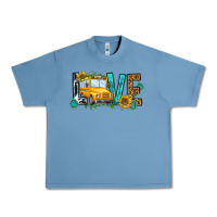 Pebble Blue school bus love Urban Heavy Tee - NancyCooperArtShop