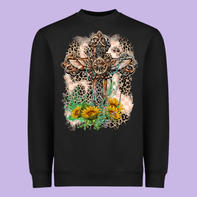 Western With Crosses Heavyweight Sweatshirt Designed By Lillyallendesigns