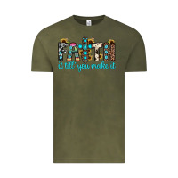 Vintage Olive faith it till you make it Vintage Tee - JahusDesignShop