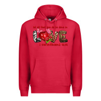 Cardinal Let all that you do be done in love i corinthians Premium Hoodie - HowdyJamesFarm
