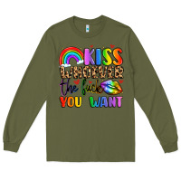 Army Green kiss whoever the fuck you want Long Sleeve Tee - LillyAllenDesigns