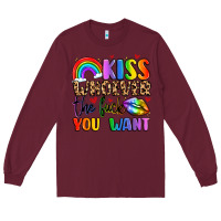 Burgundy kiss whoever the fuck you want Long Sleeve Tee - LillyAllenDesigns