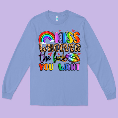 Kiss Whoever The Fuck You Want Long Sleeve Tee Designed By Lillyallendesigns