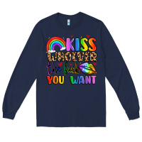Navy kiss whoever the fuck you want Long Sleeve Tee - LillyAllenDesigns