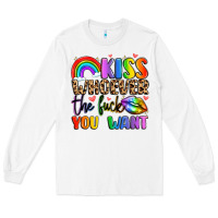 White kiss whoever the fuck you want Long Sleeve Tee - LillyAllenDesigns