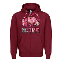 Burgundy harvesting hope Zipper Hoodie - texasbilliewilder