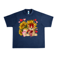 Navy valentines day sunflowers with bear hjf Urban Heavy Tee - NancyCooperArtShop
