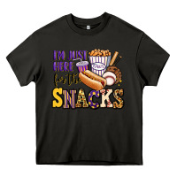 Asphalt i'm just here for the snacks baseball purple and g Heavy Core Tee - Jasminsmagicworld