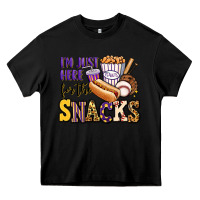 Black i'm just here for the snacks baseball purple and g Heavy Core Tee - Jasminsmagicworld