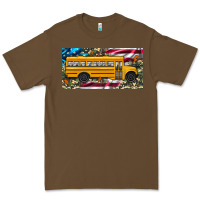 Cacao school bus camouflage american flag license plate Premium Tee - Artiststas