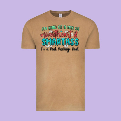 Im  Kind Of A Mix Of Sweetheart And Smartass Vintage Tee Designed By Maliassmallbusiness