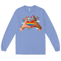 Colony Blue lgbtq pride hands Long Sleeve Tee - LillyAllenDesigns