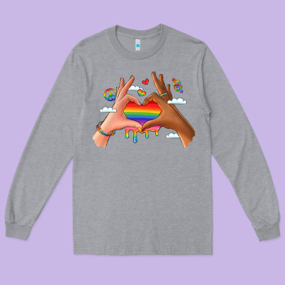 Lgbtq Pride Hands Long Sleeve Tee Designed By Lillyallendesigns