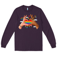 Plum lgbtq pride hands Long Sleeve Tee - LillyAllenDesigns