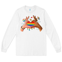 White lgbtq pride hands Long Sleeve Tee - LillyAllenDesigns