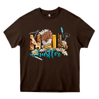 Chocolate Brown nail hustler Heavy Core Tee - AdoDesignShop