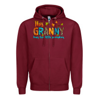 Burgundy customized this granny loves her little pumpkins Zipper Hoodie - texasbilliewilder