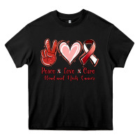 Black peace love cure head and neck cancer Heavy Core Tee - Jasminsmagicworld