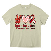 Mossy peace love cure head and neck cancer Heavy Core Tee - Jasminsmagicworld