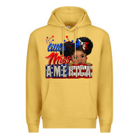 Antique Gold little miss america black girl peekaboo Premium Hoodie - CowGirlArtShop