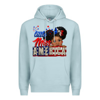 Blue Mist little miss america black girl peekaboo Premium Hoodie - CowGirlArtShop