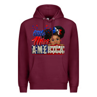 Burgundy little miss america black girl peekaboo Premium Hoodie - CowGirlArtShop