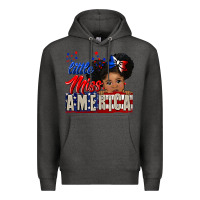 Charcoal Heather little miss america black girl peekaboo Premium Hoodie - CowGirlArtShop
