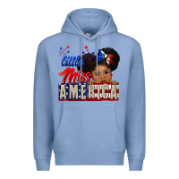 Colony Blue little miss america black girl peekaboo Premium Hoodie - CowGirlArtShop