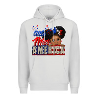 Dove Grey little miss america black girl peekaboo Premium Hoodie - CowGirlArtShop