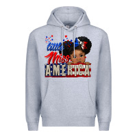 Heather Grey little miss america black girl peekaboo Premium Hoodie - CowGirlArtShop