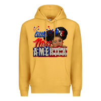 Mustard little miss america black girl peekaboo Premium Hoodie - CowGirlArtShop