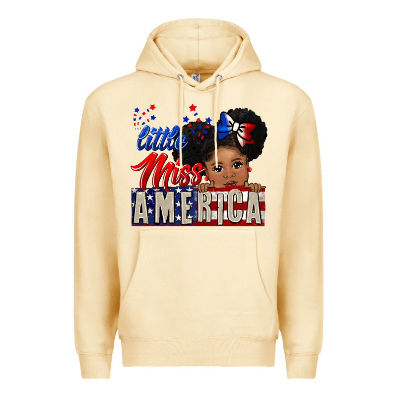 Little Miss America Black Girl Peekaboo Premium Hoodie by CowGirlArtShop | Teevron