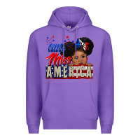 Purple little miss america black girl peekaboo Premium Hoodie - CowGirlArtShop