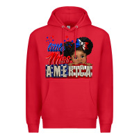 Red little miss america black girl peekaboo Premium Hoodie - CowGirlArtShop