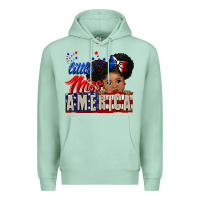 Seafoam little miss america black girl peekaboo Premium Hoodie - CowGirlArtShop