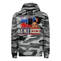 Slate Camo little miss america black girl peekaboo Premium Hoodie - CowGirlArtShop