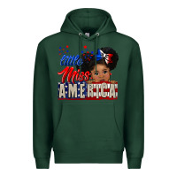 Sports Green little miss america black girl peekaboo Premium Hoodie - CowGirlArtShop