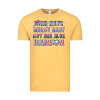 Vintage Mustard lord have mercy baby got her blue jeans on Vintage Tee - NancyCooperArtShop