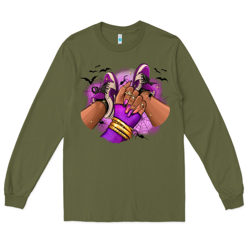 Halloween Afro Sneakers Long Sleeve Tee by RanaPortraitStore | Teevron