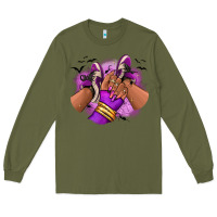 Army Green Halloween afro sneakers Long Sleeve Tee - RanaPortraitStore