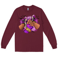 Burgundy Halloween afro sneakers Long Sleeve Tee - RanaPortraitStore