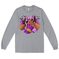 Heather Grey Halloween afro sneakers Long Sleeve Tee - RanaPortraitStore