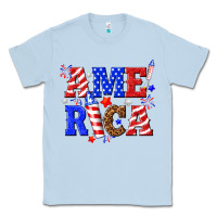 Dusty Blue America Classic Tee - NancyCooperArtShop